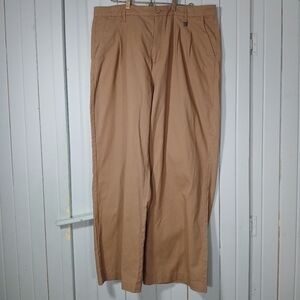 MEXX CAMEL PLEATED FRONT BUCKLEBACK WIDE LEG PANTS